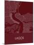 Lagos, Nigeria Red Map-null-Mounted Poster