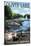 LaGrange, Indiana - Oliver Lake - Pontoon Boats-Lantern Press-Stretched Canvas