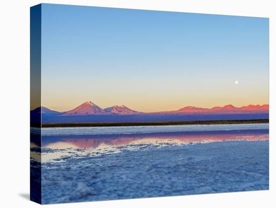 Laguna Baltinache at sunset, Salar de Atacama, Antofagasta Region, Chile, South America-Karol Kozlowski-Stretched Canvas