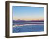 Laguna Baltinache at sunset, Salar de Atacama, Antofagasta Region, Chile, South America-Karol Kozlowski-Framed Photographic Print