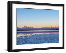 Laguna Baltinache at sunset, Salar de Atacama, Antofagasta Region, Chile, South America-Karol Kozlowski-Framed Photographic Print