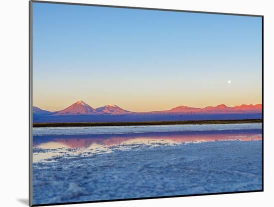 Laguna Baltinache at sunset, Salar de Atacama, Antofagasta Region, Chile, South America-Karol Kozlowski-Mounted Photographic Print