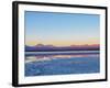 Laguna Baltinache at sunset, Salar de Atacama, Antofagasta Region, Chile, South America-Karol Kozlowski-Framed Photographic Print