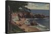 Laguna Beach, CA - Sheltered Cove on Coast-Lantern Press-Framed Stretched Canvas