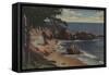 Laguna Beach, CA - Sheltered Cove on Coast-Lantern Press-Framed Stretched Canvas