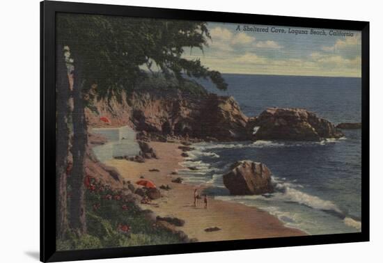 Laguna Beach, CA - Sheltered Cove on Coast-Lantern Press-Framed Art Print