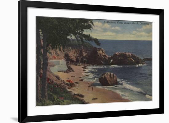 Laguna Beach, CA - Sheltered Cove on Coast-Lantern Press-Framed Art Print