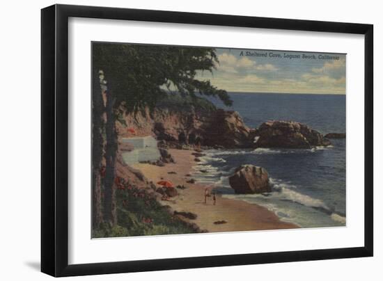 Laguna Beach, CA - Sheltered Cove on Coast-Lantern Press-Framed Art Print