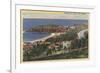 Laguna Beach, California - Aerial of Emerald Bay-Lantern Press-Framed Premium Giclee Print