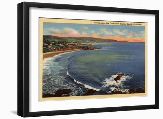 Laguna Beach, California - Aerial of the Coves Along the Coast-Lantern Press-Framed Art Print