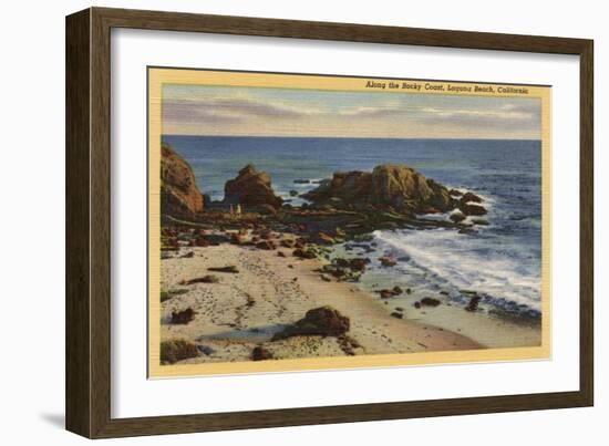 Laguna Beach, California - Aerial of the Rocky Coast-Lantern Press-Framed Art Print