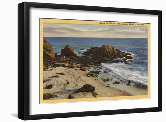 Laguna Beach, California - Aerial of the Rocky Coast-Lantern Press-Framed Art Print