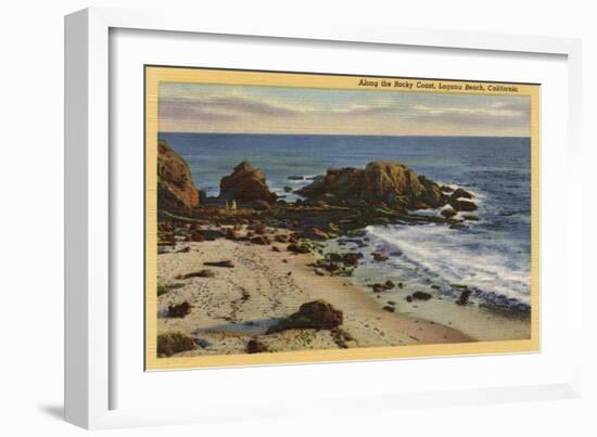 Laguna Beach, California - Aerial of the Rocky Coast-Lantern Press-Framed Art Print