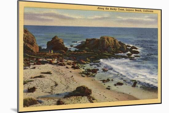 Laguna Beach, California - Aerial of the Rocky Coast-Lantern Press-Mounted Art Print