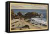 Laguna Beach, California - Aerial of the Rocky Coast-Lantern Press-Framed Stretched Canvas