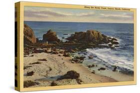 Laguna Beach, California - Aerial of the Rocky Coast-Lantern Press-Stretched Canvas