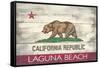 Laguna Beach, California - California State Flag - Barnwood Painting-Lantern Press-Framed Stretched Canvas