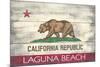 Laguna Beach, California - California State Flag - Barnwood Painting-Lantern Press-Mounted Premium Giclee Print