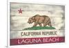 Laguna Beach, California - California State Flag - Barnwood Painting-Lantern Press-Framed Art Print