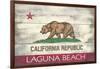 Laguna Beach, California - California State Flag - Barnwood Painting-Lantern Press-Framed Art Print