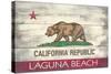 Laguna Beach, California - California State Flag - Barnwood Painting-Lantern Press-Stretched Canvas