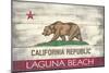 Laguna Beach, California - California State Flag - Barnwood Painting-Lantern Press-Mounted Art Print