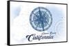 Laguna Beach, California - Compass - Blue - Coastal Icon-Lantern Press-Framed Stretched Canvas