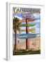 Laguna Beach, California - Destination Sign-Lantern Press-Framed Art Print