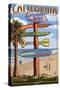 Laguna Beach, California - Destination Sign-Lantern Press-Stretched Canvas