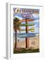 Laguna Beach, California - Destination Sign-Lantern Press-Framed Art Print