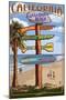 Laguna Beach, California - Destination Sign-Lantern Press-Mounted Art Print
