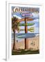 Laguna Beach, California - Destination Sign-Lantern Press-Framed Art Print