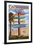 Laguna Beach, California - Destination Sign-Lantern Press-Framed Art Print