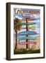 Laguna Beach, California - Destination Signpost-Lantern Press-Framed Art Print