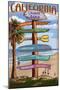 Laguna Beach, California - Destination Signpost-Lantern Press-Mounted Art Print