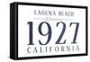 Laguna Beach, California - Established Date (Blue)-Lantern Press-Framed Stretched Canvas