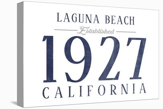 Laguna Beach, California - Established Date (Blue)-Lantern Press-Stretched Canvas