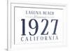 Laguna Beach, California - Established Date (Blue)-Lantern Press-Framed Art Print