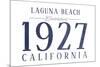 Laguna Beach, California - Established Date (Blue)-Lantern Press-Mounted Art Print