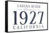 Laguna Beach, California - Established Date (Blue)-Lantern Press-Framed Stretched Canvas