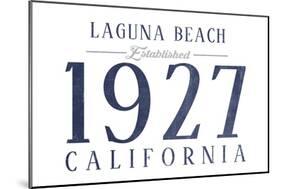 Laguna Beach, California - Established Date (Blue)-Lantern Press-Mounted Art Print