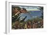 Laguna Beach, California - Girls Enjoying a Vista of Laguna Shores-Lantern Press-Framed Art Print