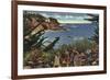 Laguna Beach, California - Girls Enjoying a Vista of Laguna Shores-Lantern Press-Framed Art Print