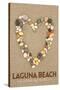 Laguna Beach, California Is Where My Heart Is - Stone Heart on Sand-Lantern Press-Stretched Canvas