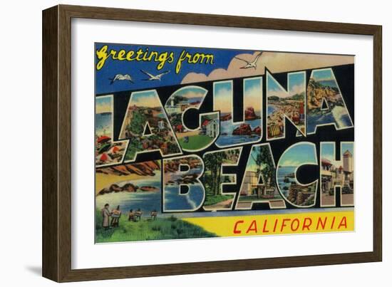 Laguna Beach, California - Large Letter Scenes-Lantern Press-Framed Art Print