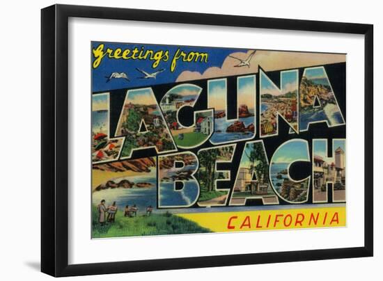 Laguna Beach, California - Large Letter Scenes-Lantern Press-Framed Art Print
