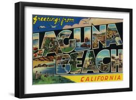 Laguna Beach, California - Large Letter Scenes-Lantern Press-Framed Art Print