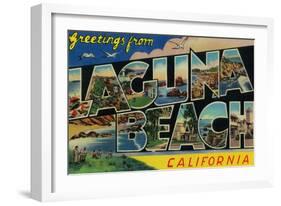 Laguna Beach, California - Large Letter Scenes-Lantern Press-Framed Art Print