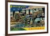 Laguna Beach, California - Large Letter Scenes-Lantern Press-Framed Premium Giclee Print