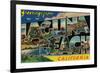 Laguna Beach, California - Large Letter Scenes-Lantern Press-Framed Premium Giclee Print